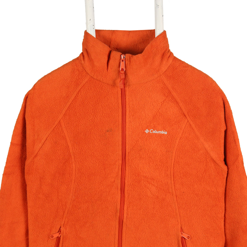 Columbia 90's Fleece Long Sleeve Zip Up Bomber Jacket XLarge Orange