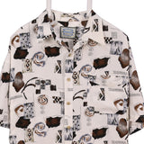 The Classics 90's Pattern Short Sleeve Button Up Shirt XXLarge (2XL) White