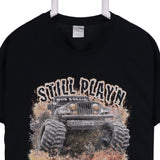 Gildan 90's Printed Short Sleeve T Shirt Large Black
