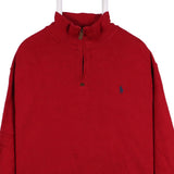 Polo Ralph Lauren 90's Quarter Zip Knitted Jumper / Sweater XLarge Red
