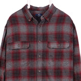 George 90's Check Long Sleeve Button Up Shirt XLarge Burgundy Red