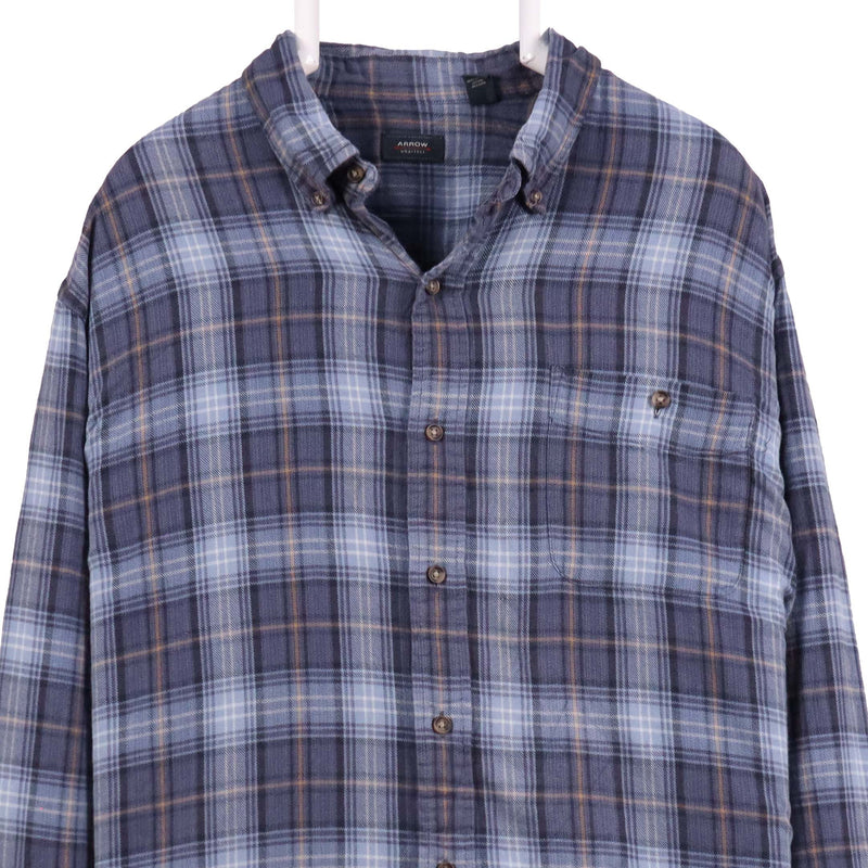 Arrow 90's Long Sleeve Check Shirt XLarge Blue