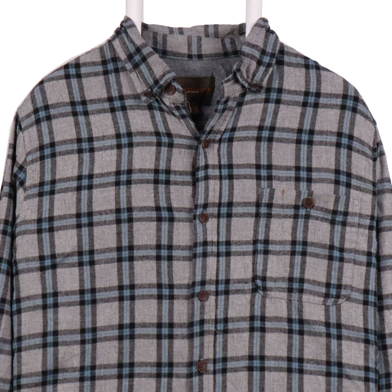 Northwest Territory 90's Tartened lined Check Button Up Long Sleeve Shirt Medium Grey