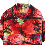 Vho 90's Hawaiian Pattern Short Sleeve Button Up Shirt XLarge Pink