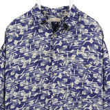 Urban Works 90's Pattern Short Sleeve Button Up Shirt XLarge Blue