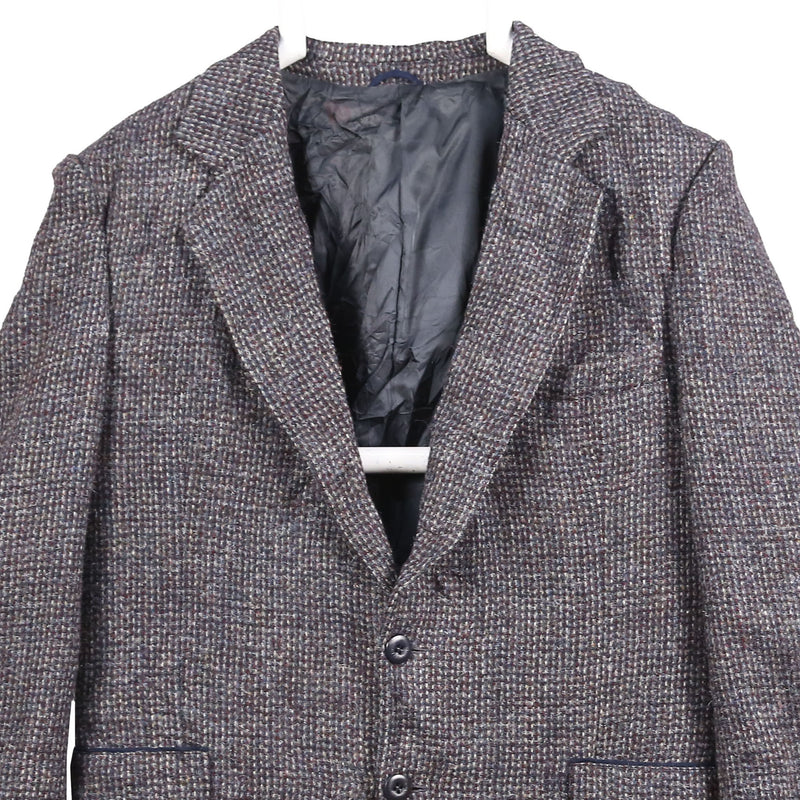 Harris Tweed 90's Tweed Wool Jacket Button Up Blazer Large Grey