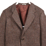 Harris Tweed 90's Tweed Wool Jacket Button Up Long Sleeve Blazer Large Burgundy Red