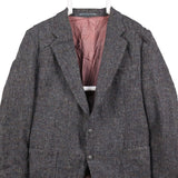 Harris Tweed 90's Tweed Wool Jacket Button Up Long Sleeve Blazer Large Blue