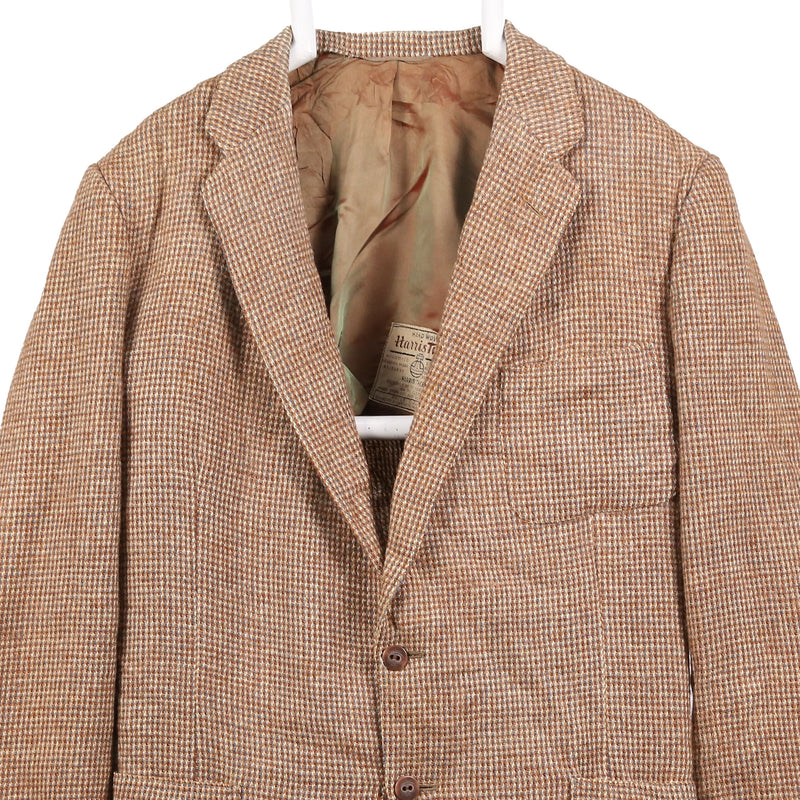Harris Tweed 90's Tweed Wool Jacket Blazer Large Brown