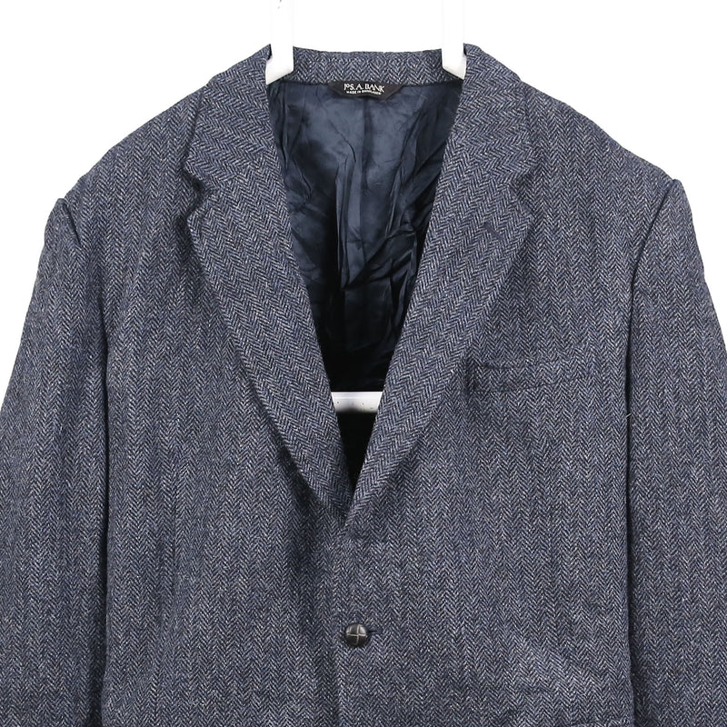 Harris Tweed 90's Tweed Wool Jacket Blazer XLarge Navy Blue