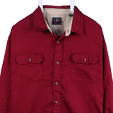 Wrangler 90's Flannel Button Up Long Sleeve Shirt XLarge Burgundy Red