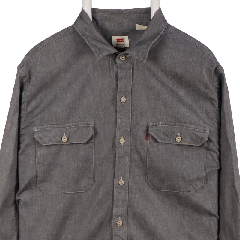 Levi's 90's Flannel Button Up Long Sleeve Shirt XLarge Grey