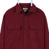 L.L.Bean 90's Flannel Button Up Long Sleeve Shirt Large Burgundy Red