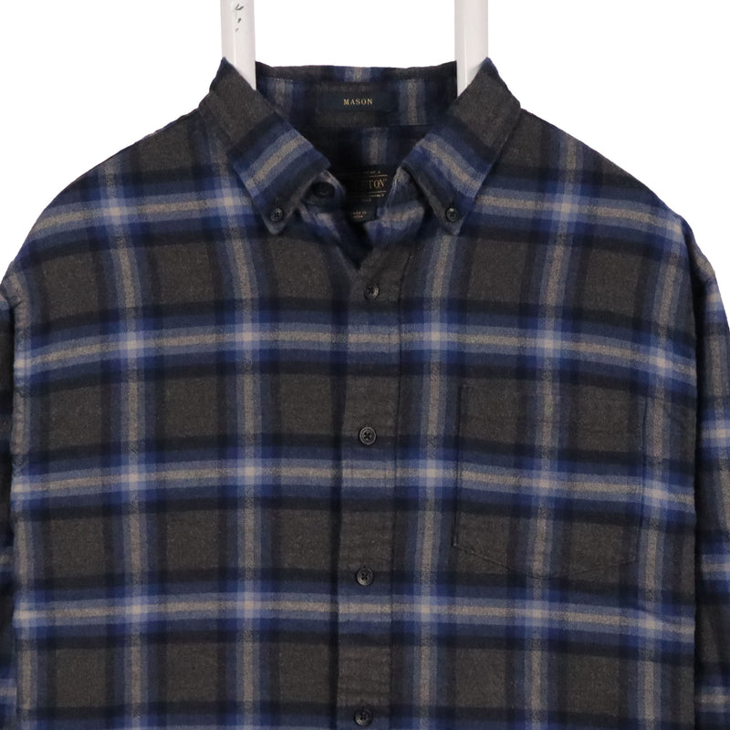 Pendleton 90's Check Button Up Long Sleeve Shirt Medium Blue