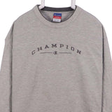 Champion 90's Spellout Logo Heavyweight Crewneck Sweatshirt XLarge Grey