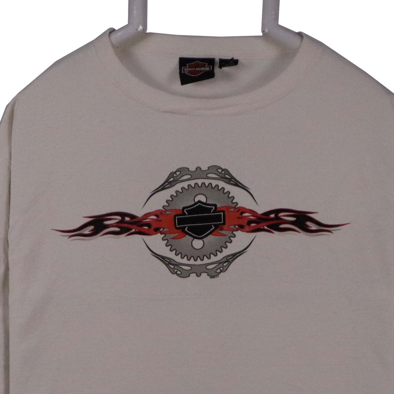 Harley Davidson 90's Long Sleeve Crewneck T Shirt Large Black