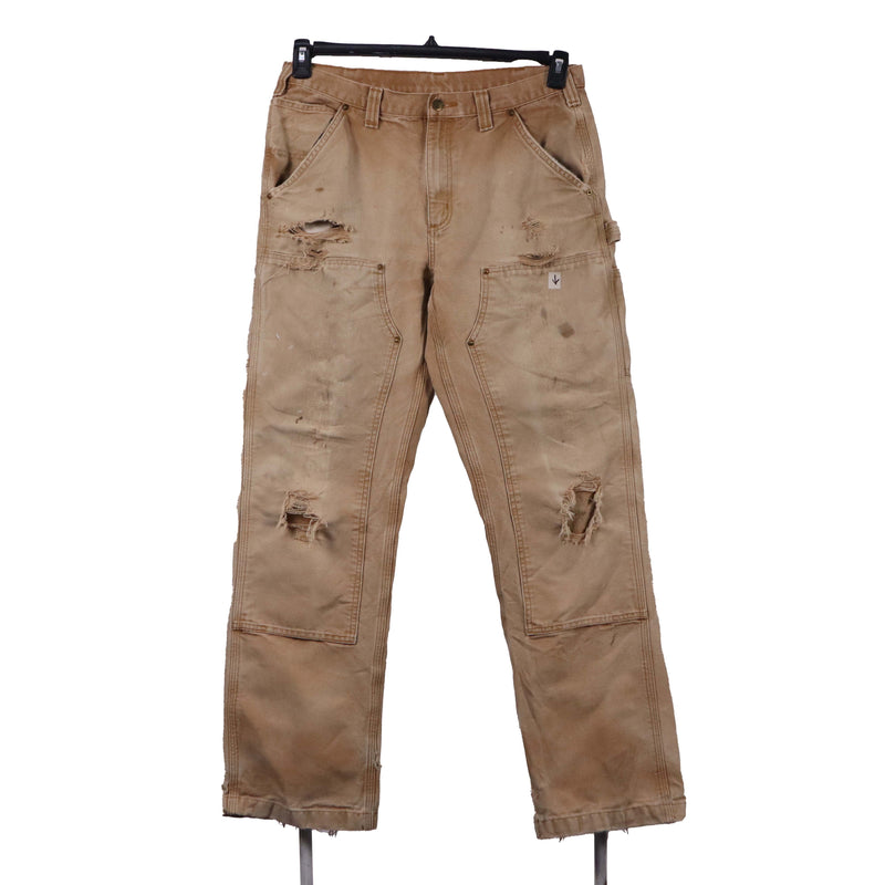 Carhartt 90's Carpenter Workwear Denim distressed Jeans / Pants 36 x 34 Beige Cream