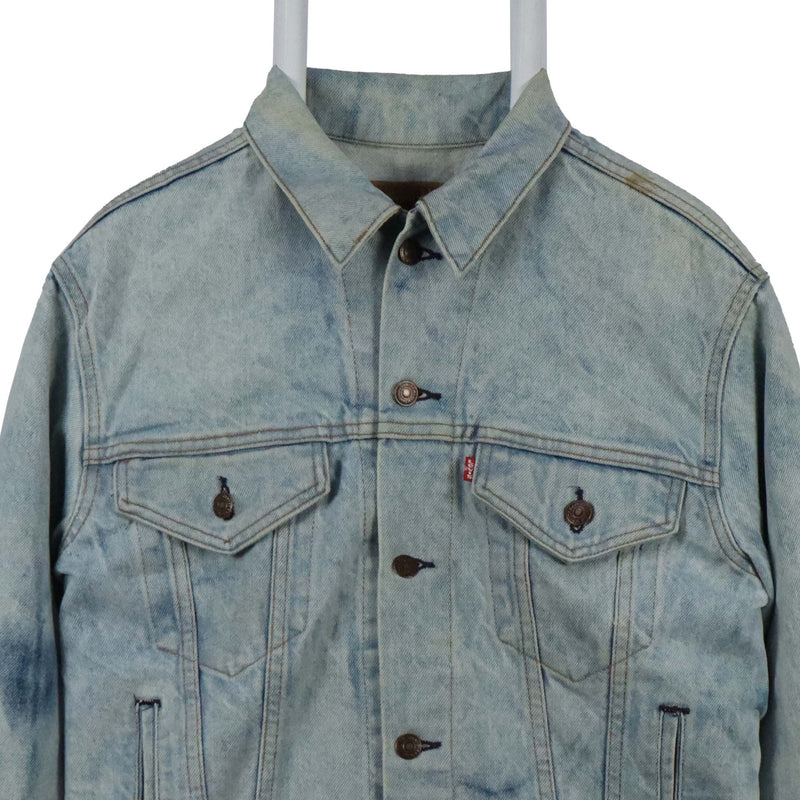 Levi's 90's Acid Wash Long Sleeve Button Up Denim Jacket Medium (missing sizing label) Blue