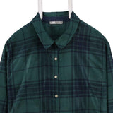 Lee 90's Tartened lined Fleece Long Sleeve Button Up Shirt XXLarge (2XL) Green