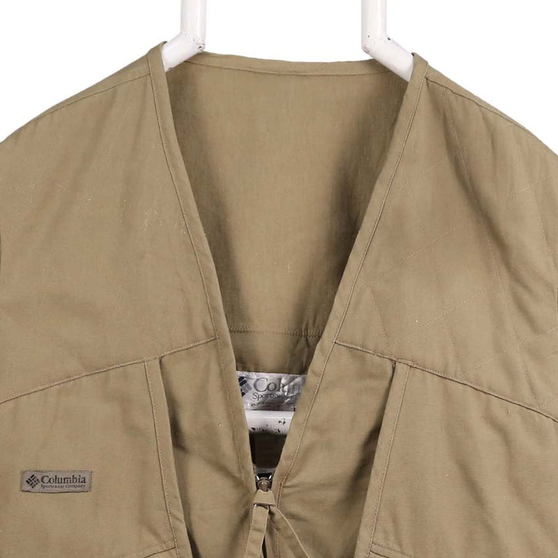 Columbia Sport 90's Utility Tactical Fishing Vest Sleeveless Gilet XLarge Beige Cream