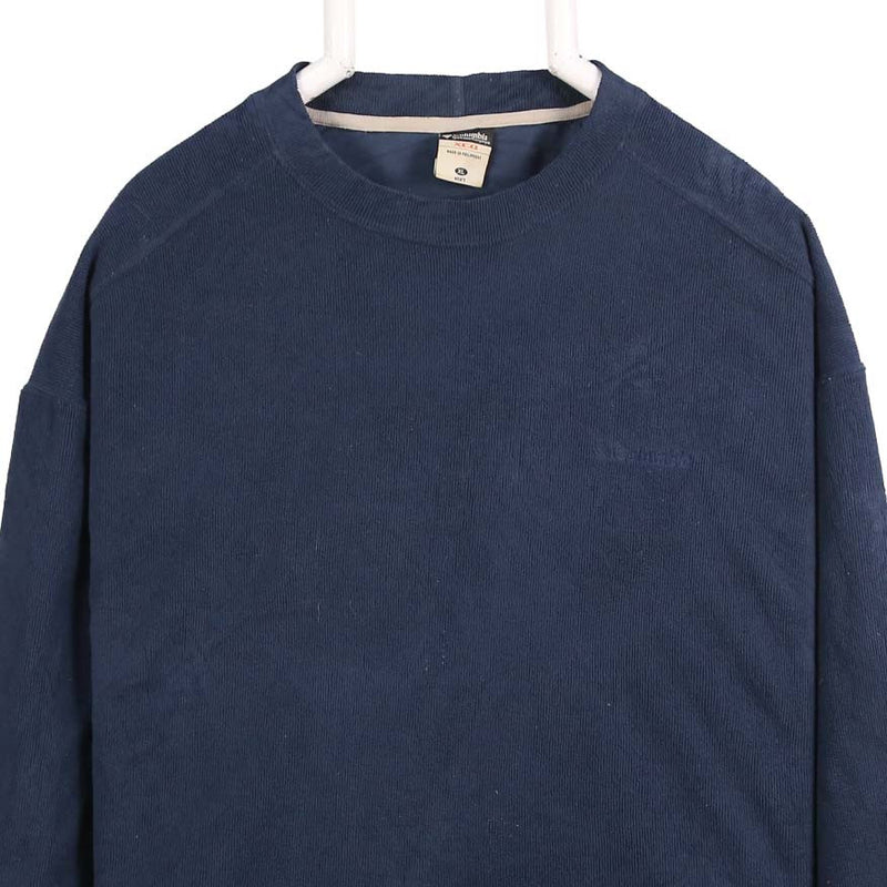 Columbia 90's Plain Long Sleeve Crewneck Sweatshirt XLarge Navy Blue