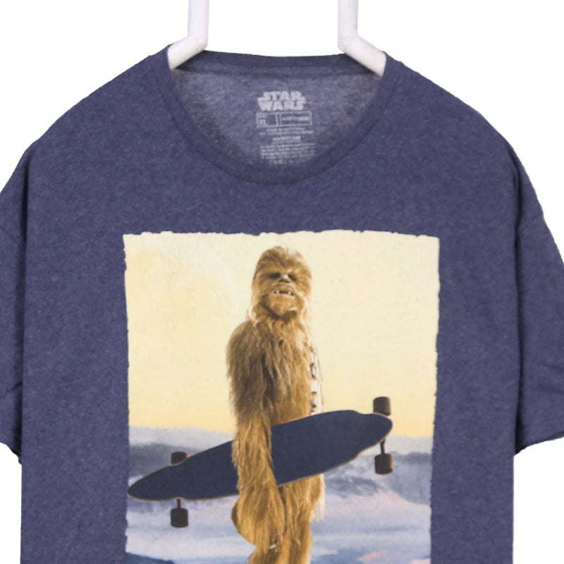 Star Wars 90's Chewbacca Graphic Lightweight Short Sleeve T Shirt XLarge Grey
