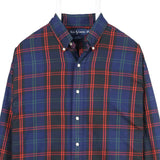 Ralph Lauren 90's Long Sleeve Button Up Check Shirt XLarge Navy Blue
