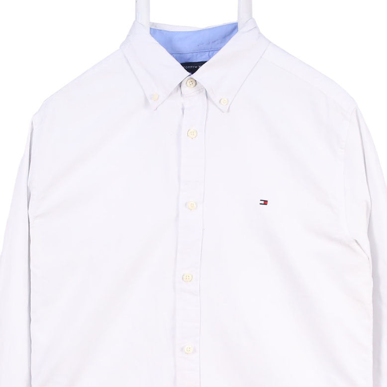 Tommy Hilfiger 90's Plain Long Sleeve Button Up Shirt Medium White
