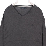 Nautica 90's V Neck Knitted Jumper XLarge Grey