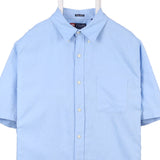 Chaps 90's Short Sleeve Button Up Shirt Large Blue