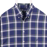 Nautica 90's Short Sleeve Button Up Check Shirt XXLarge (2XL) Blue