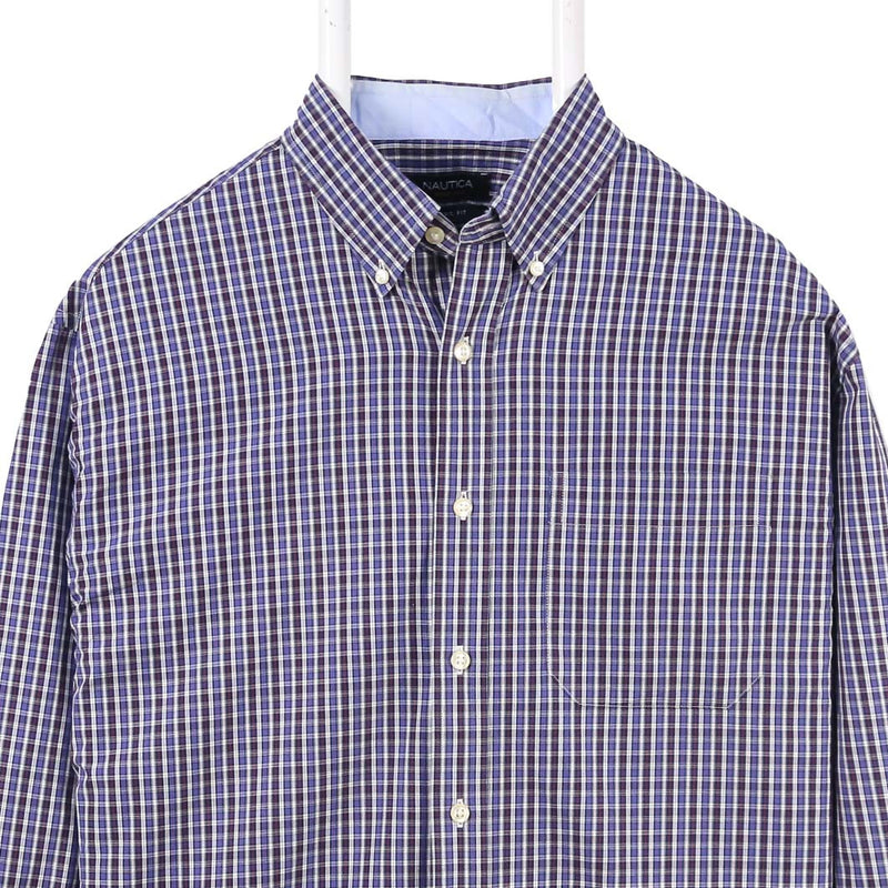 Nautica 90's Check Shirt Large (missing sizing label) Blue