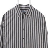 Calvin Klein 90's Striped Long Sleeve Button Up Shirt XLarge Black