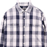 Lee 90's Check Button Up Long Sleeve Shirt Large Blue
