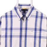 Tommy Hilfiger 90's Check Button Up Short Sleeve Shirt XLarge Blue