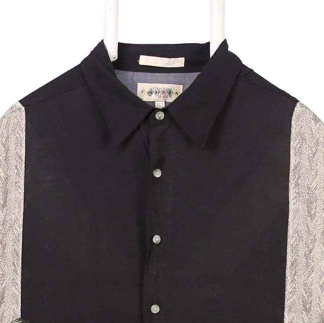 Campia Moda 90's Palm Short Sleeve Button Up Shirt XLarge Black