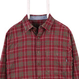 Vintage club 90's Check Long Sleeve Button Up Shirt Large (missing sizing label) Red