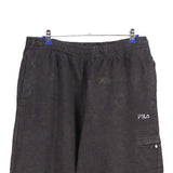 Fila 90's Elasticated Waistband Drawstrings Straight Leg Bootcut Trousers / Pants Medium Black