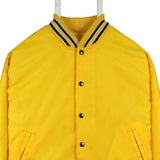 American Fit 90's Nylon Bomber Back Print Varsity Jacket Medium (missing sizing label) Yellow