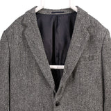 Harris Tweed 90's Tweed Wool Jacket Button Up Blazer Large Grey