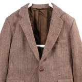 Harris Tweed 90's Tweed Wool Jacket Button Up Blazer Medium Brown