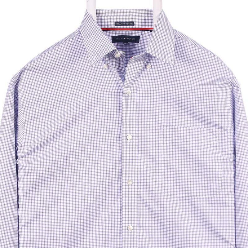 Tommy Hilfiger 90's Check Long Sleeve Button Up Shirt Medium Blue