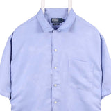 Polo by Ralph Lauren 90's Short Sleeve Button Up Plain Shirt XLarge Blue