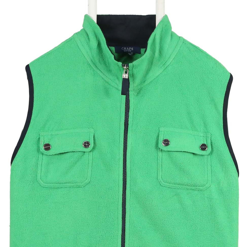 Chaps 90's Zip Up Fleece Gilet Large Green