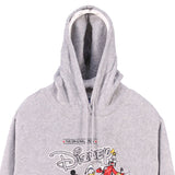 Disney 90's Spellout Logo Fleece Hoodie Medium Grey