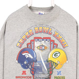 Pro Player 90's Super Bowl XXXII Broncos Packers 1998 Sweatshirt Large Grey