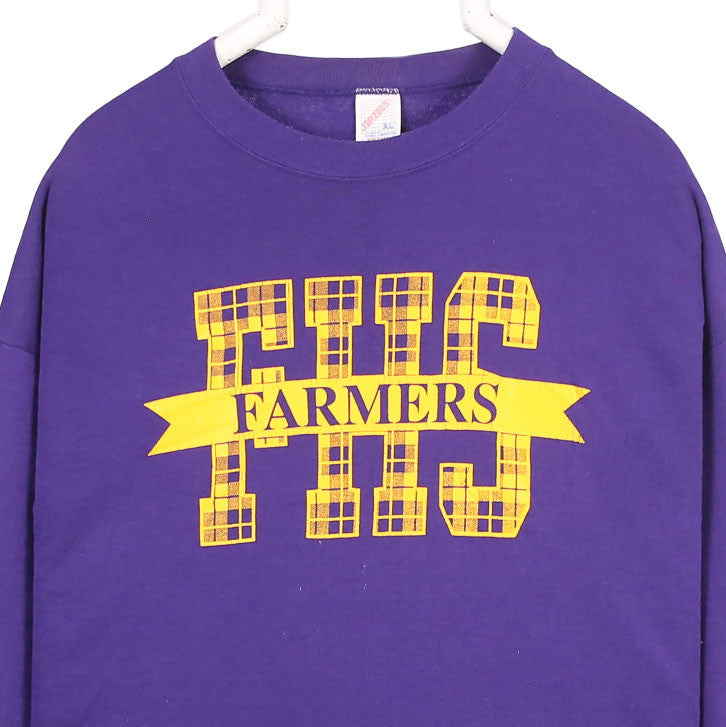 Jerseez 90's Farmers Crewneck Sweatshirt XLarge Purple
