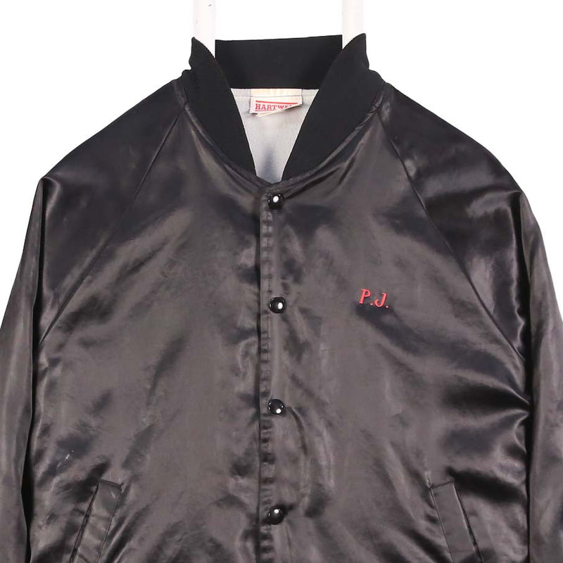 Mountain 90's Nylon Button Up Bomber Jacket Large Black