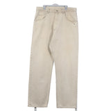 Wrangler 90's Denim Straight Leg Jeans / Pants 36 Beige Cream