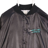 Auburn 90's Nylon Shell Button Up Varsity Jacket XXLarge (2XL) Black